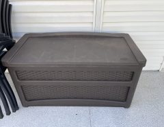 Sun cast plastic deck storage box The Villages Florida