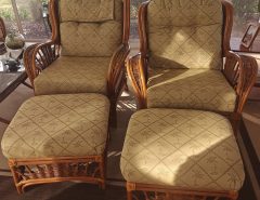 2 Wicker chairs with ottomans, one swivel and rocking The Villages Florida