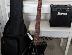 Ibanez Bass Guitar, Guitar Stand, Amplifier, and Case The Villages Florida