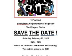 15th Annual Bonnybrook Neighborhood Garage Sale – 50+ Homes The Villages Florida