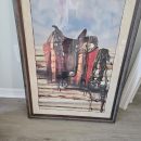 limited western saddle print in wood frame with acrylic cover The Villages Florida