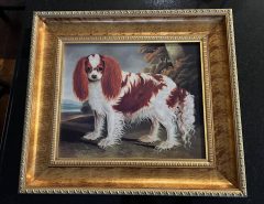 ETHAN ALLAN FRAMED KING CHARLES SPANIEL PAINTING The Villages Florida