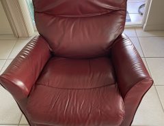 Lazy Boy rocker recliner in Burgundy red leather very nice condition The Villages Florida