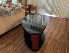 TV Stand Black Glass and Wood The Villages Florida