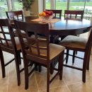 Espresso Counter Height Table with 6 stools The Villages Florida