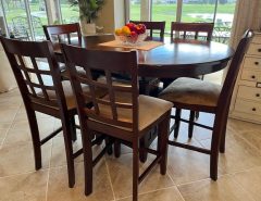 Espresso Counter Height Table with 6 stools The Villages Florida