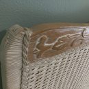 White washed rattan king headboard, nightstand, bench The Villages Florida