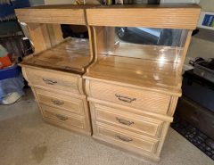 2 Nightstands. Lighted with Mirror Back. The Villages Florida