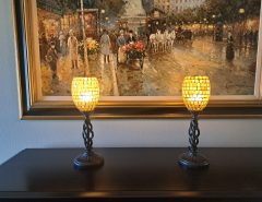 Antique Bronze cut glass buffet lamps The Villages Florida