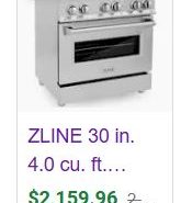30″ Stainless Steel Gas Range- Z Line The Villages Florida