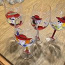 Red Hats hand painted wine glasses The Villages Florida