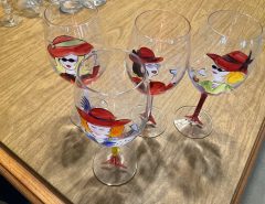 Red Hats hand painted wine glasses The Villages Florida