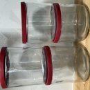 Set of 4 Gs Storage Jars with Red LIds The Villages Florida