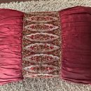 Exquisite decorative pillow, burgundy wine colored center with gold sequin embroidery $15. The Villages Florida