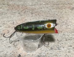 Vintage fishing lure….HEDDON BABY LUCKY 13, wood body with glass eyes  $12.00 The Villages Florida