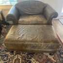 Leather couch & Bernhardt chair ottoman The Villages Florida