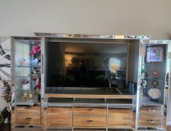 Mirrored glass entertainment center The Villages Florida