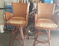 Comfortable teak bar stools chairs The Villages Florida