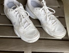 Nike real leather ladies sneakers, size 10.  Only worn twice, paid $85. Reduced price to $15. The Villages Florida