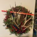 Large Decorative Wreath with elk antlers and pine cones The Villages Florida