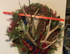 Large Decorative Wreath with elk antlers and pine cones The Villages Florida