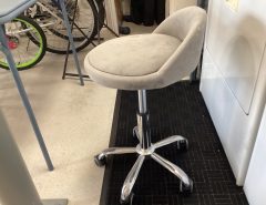 Stool, rolling on wheels, gray fabric, adjustable The Villages Florida