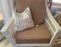 White wicker lanai furniture The Villages Florida