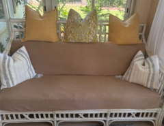 White wicker lanai furniture The Villages Florida