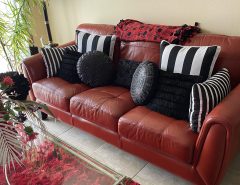 Red Leather Sofa The Villages Florida