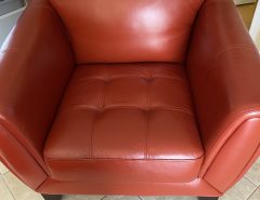 Red Leather Chair The Villages Florida