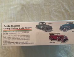 1932 Chevrolet Roadster die cast model kit, still sealed in new box.  Online $45.+, buy mine for $25. The Villages Florida