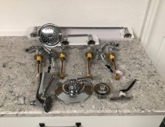 Complete chrome bathroom plumbing fixtures. Only used for 2 months The Villages Florida