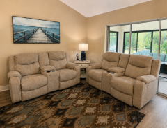 Loveseat sofa with two recliners and head adjustment built-in The Villages Florida