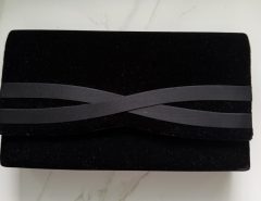 Beautiful Black Velvet Clutch with Satin Cross Trim The Villages Florida