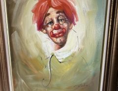 Unique One of a Kind Clown Portrait Oil Painting The Villages Florida