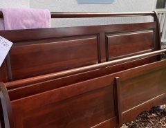 Cherry King Sleigh Bed Frame & Rails, with Highboy Dresser The Villages Florida