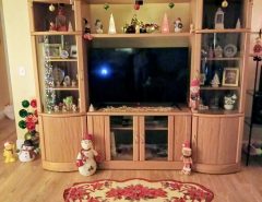 Oak Entertainment Center with Storage The Villages Florida
