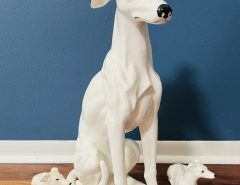 Vintage White Ceramic Greyhound/ Whippet Dog Statues The Villages Florida