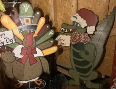 Thanksgiving Turkey and Christmas Gator lawn decor The Villages Florida