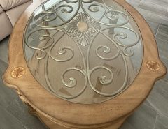 Glass-Top Coffee Table with Decorative MetalWork The Villages Florida