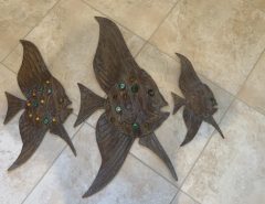 Set of 3 Rustic Metal Fish Wall Sculptures – Coastal Décor The Villages Florida