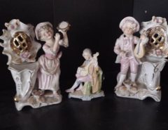 Three Porcelain, Gilded in Gold Statuettes The Villages Florida